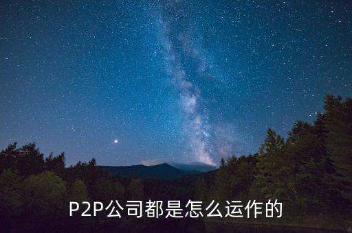 P2P公司都是怎么運作的