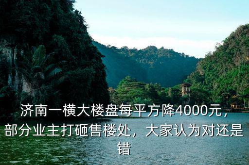 濟(jì)南一橫大樓盤每平方降4000元，部分業(yè)主打砸售樓處，大家認(rèn)為對(duì)還是錯(cuò)