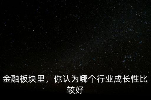 多元金融行業(yè)是什么,你認為哪個行業(yè)成長性比較好