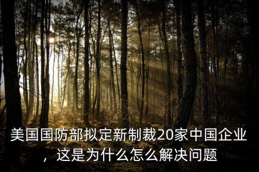 美國國防部擬定新制裁20家中國企業(yè)，這是為什么怎么解決問題