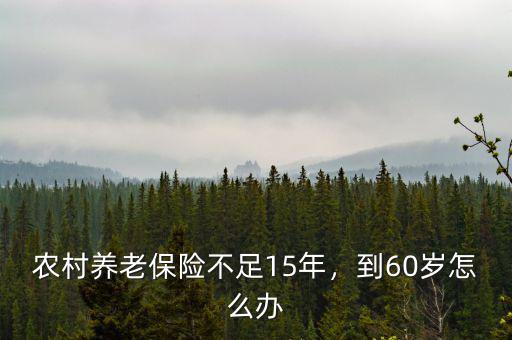 農(nóng)村養(yǎng)老保險(xiǎn)不足15年，到60歲怎么辦