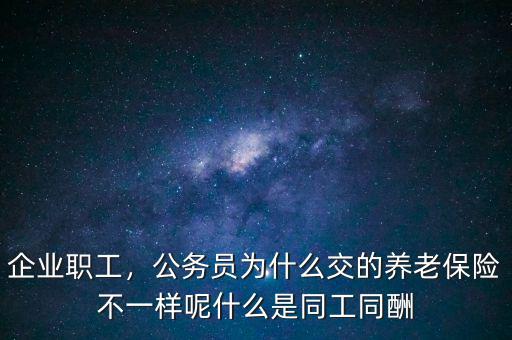 企業(yè)職工，公務(wù)員為什么交的養(yǎng)老保險(xiǎn)不一樣呢什么是同工同酬