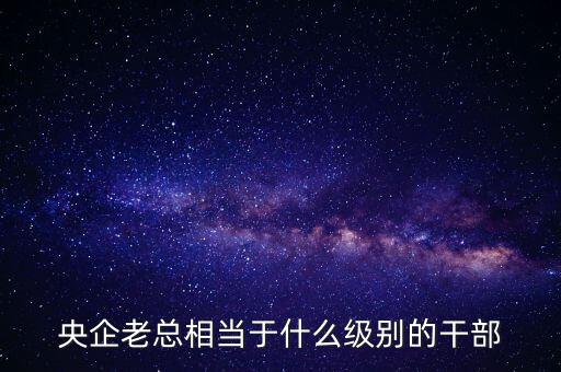 央企老總相當于什么級別的干部