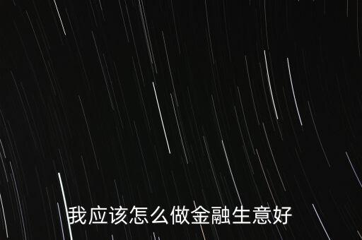 我應(yīng)該怎么做金融生意好