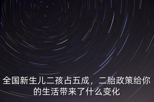 全國(guó)新生兒二孩占五成，二胎政策給你的生活帶來了什么變化