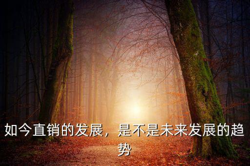 如今直銷的發(fā)展，是不是未來發(fā)展的趨勢