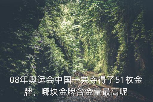 08年奧運(yùn)會(huì)中國(guó)一共奪得了51枚金牌，哪塊金牌含金量最高呢