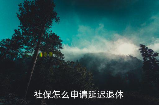 社保怎么申請(qǐng)延遲退休