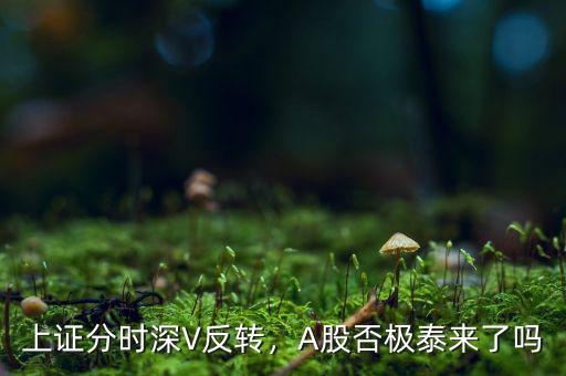 上證分時深V反轉(zhuǎn)，A股否極泰來了嗎