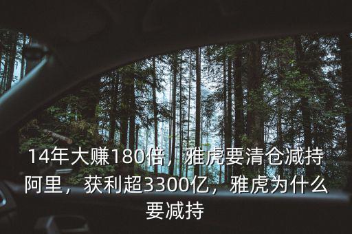 14年大賺180倍，雅虎要清倉(cāng)減持阿里，獲利超3300億，雅虎為什么要減持