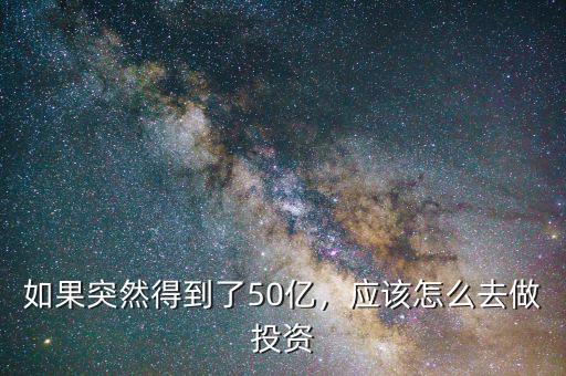 如果突然得到了50億，應(yīng)該怎么去做投資