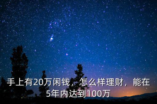 手上有20萬閑錢，怎么樣理財(cái)，能在5年內(nèi)達(dá)到100萬