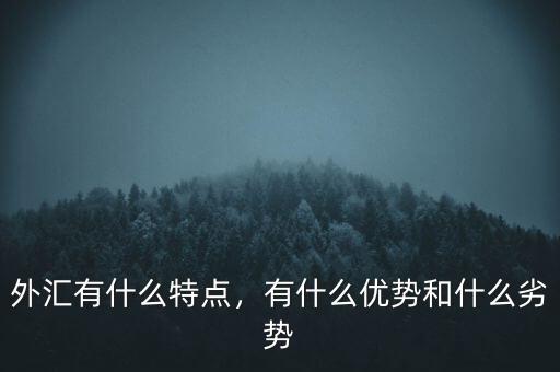 外匯有什么特點，有什么優(yōu)勢和什么劣勢