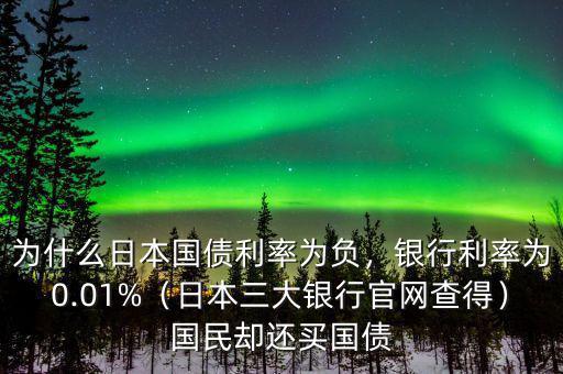 為什么日本國(guó)債利率為負(fù)，銀行利率為0.01%（日本三大銀行官網(wǎng)查得）國(guó)民卻還買國(guó)債