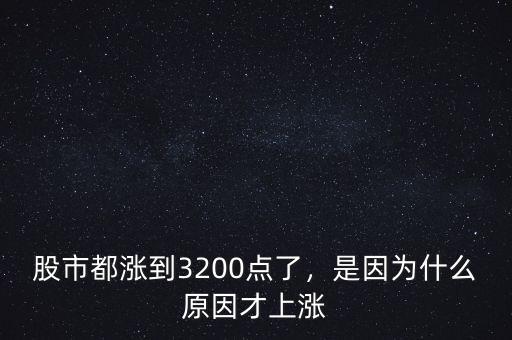 股市都漲到3200點(diǎn)了，是因?yàn)槭裁丛虿派蠞q