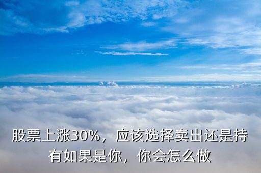 股票上漲30%，應(yīng)該選擇賣(mài)出還是持有如果是你，你會(huì)怎么做