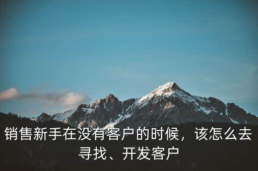 銷售新手在沒有客戶的時(shí)候，該怎么去尋找、開發(fā)客戶