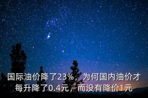 國際油價降了23%，為何國內(nèi)油價才每升降了0.4元，而沒有降價1元