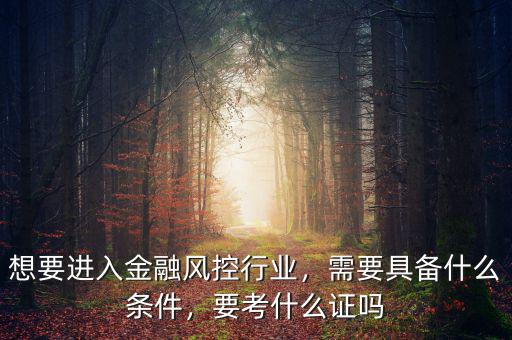 風(fēng)控需要什么證書,需要具備什么條件