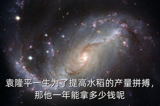 袁隆平一生為了提高水稻的產(chǎn)量拼搏，那他一年能拿多少錢呢