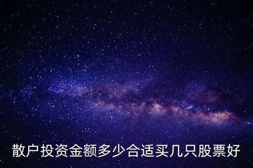 散戶投資金額多少合適買幾只股票好