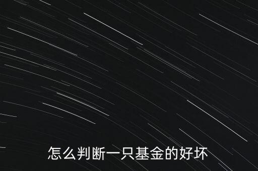 怎么判斷一只基金的好壞