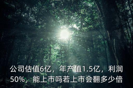 公司估值6億，年產(chǎn)值1.5億，利潤50%，能上市嗎若上市會(huì)翻多少倍