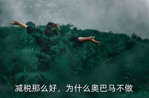 減稅那么好，為什么奧巴馬不做