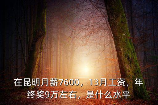 在昆明月薪7600，13月工資，年終獎9萬左右，是什么水平