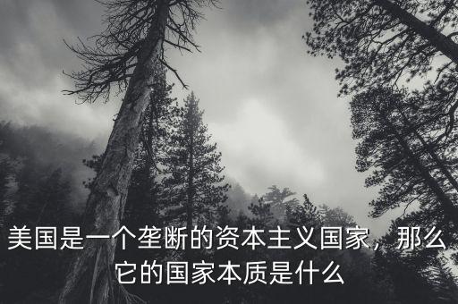 美國是一個(gè)壟斷的資本主義國家，那么它的國家本質(zhì)是什么