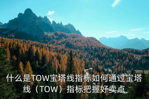 什么是TOW寶塔線指標(biāo)如何通過寶塔線（TOW）指標(biāo)把握好賣點(diǎn)