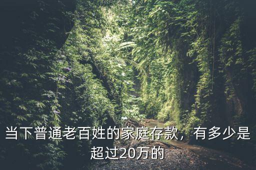 當(dāng)下普通老百姓的家庭存款，有多少是超過20萬的