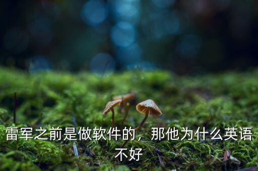 雷軍之前是做軟件的，那他為什么英語(yǔ)不好