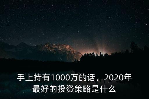 手上持有1000萬(wàn)的話，2020年最好的投資策略是什么