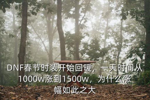 DNF春節(jié)時(shí)裝開始回暖，一天時(shí)間從1000w漲到1500w，為什么漲幅如此之大