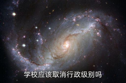 學校應(yīng)該取消行政級別嗎