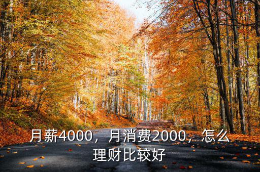 月薪4000，月消費(fèi)2000，怎么理財比較好