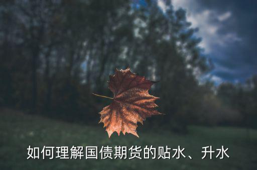 如何理解國債期貨的貼水、升水