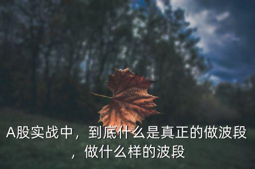 股票波段是什么意思,股票波段操作選股原則是什么