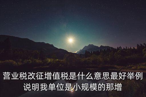 什么是改征增值稅，營業(yè)稅改征增值稅是什么意思最好舉例說明我單位是小規(guī)模的那增