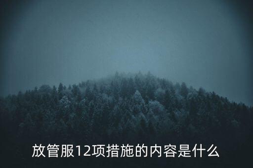 放管服12項措施的內(nèi)容是什么