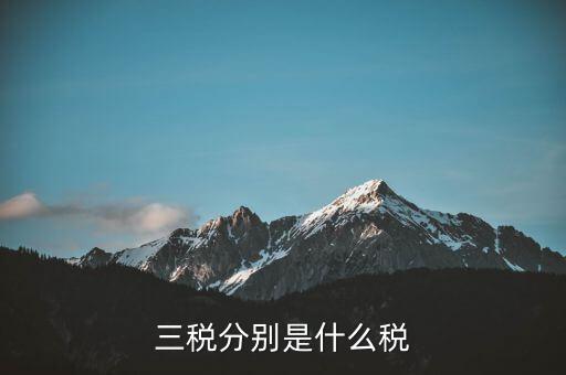 三稅分別是什么稅