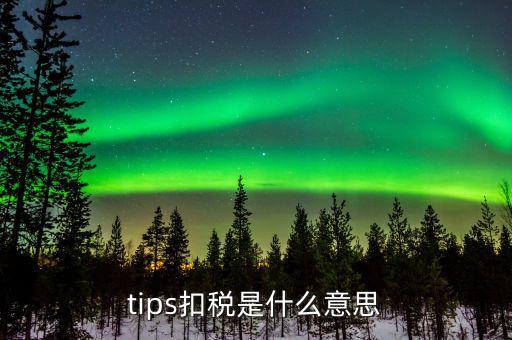 tips扣稅是什么意思