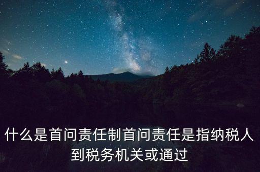 稅務(wù)首問責(zé)任制是什么，首問負(fù)責(zé)制度是指什么