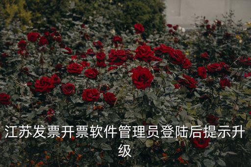 江蘇開票升級什么意思，江蘇發(fā)票開票軟件管理員登陸后提示升級