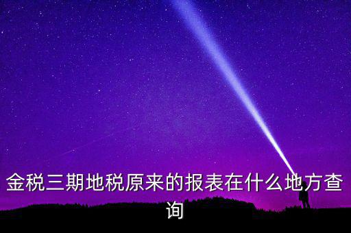 金稅三期地稅原來的報表在什么地方查詢