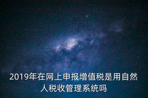 2019年在網(wǎng)上申報增值稅是用自然人稅收管理系統(tǒng)嗎