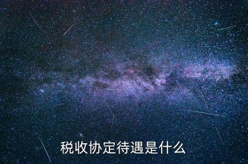 稅收協(xié)定待遇是什么