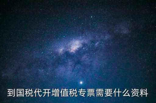 到國稅代開增值稅專票需要什么資料