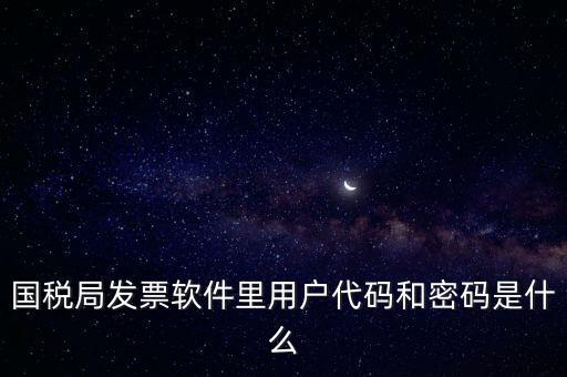 國稅局發(fā)票軟件里用戶代碼和密碼是什么